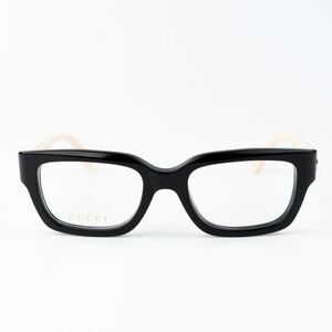 NEW Gucci GG1666O 005 Black Ivory Women Square Eyeglasses GG 1666O